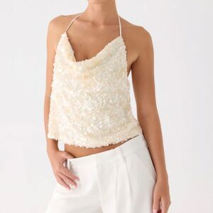 Peppermayo Exclusive - Amelita Sequin Top - Ivory